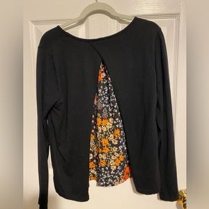 Kachel x Anthropologie Size10 black sweater with floral